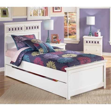 Signature Design By Ashley Zayley Twin Platform Bed With Trundle Storage Box And Customizable