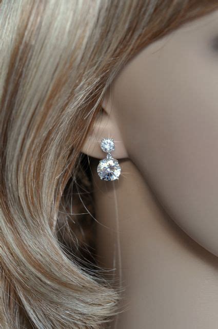 CLEARANCE Gorgeous Cubic Zirconia CZ Stud Dangle Earrings Sparkle 1528