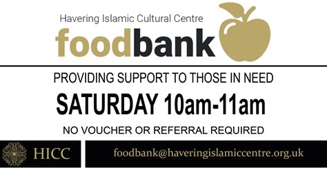 Food Bank Sign Havering Islamic Cultural Centre