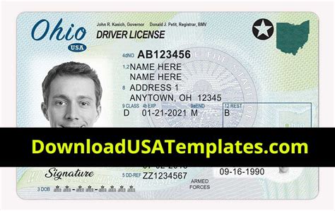 Ohio Driver License Psd Oh Driving License Editable Template Intended