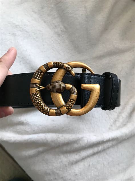 Gucci Gucci Leather Belt Double G Buckle With Snake Grailed