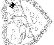 Coloriage St-Valentin gratuit à imprimer liste 20 à 40