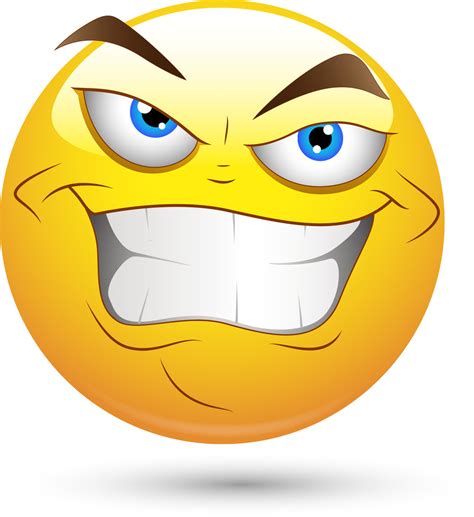 Evil Smiling Emoticon Isolated Emoticon Stock Vector Illustration My