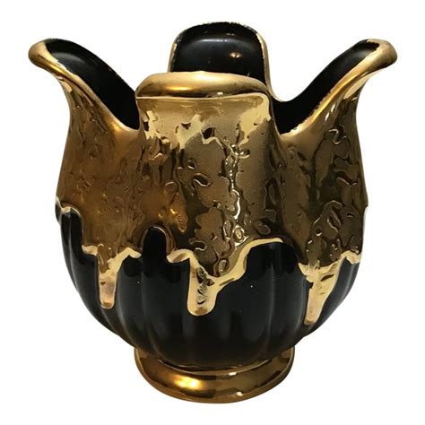 Free shipping on qualifying orders. Vintage 24 Karat Gold Hand Decorated Vase | Chairish