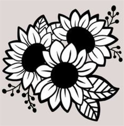 Bunch Of Sunflowers Svg File Etsy