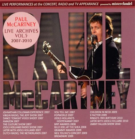 Paul Mccartney Live Archives Vol 5 2cd