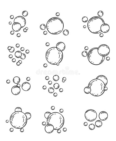 Doodle Sketch Soap Bubbles Drawing Engraving Ink Line Art Vector
