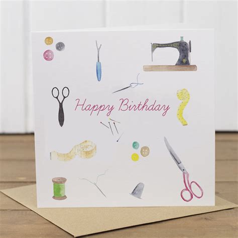 Sewing Happy Birthday Card Yellowstone Art Boutique