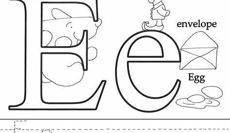 Letter E Coloring Page PDF | Preschool coloring pages, Letter a