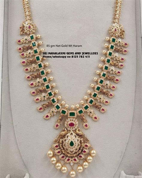 Beautiful Gold And Pearl Haram South India Jewels