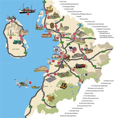 Ayrshire And Arran Tourism Visitor Map By Neil Thomson At