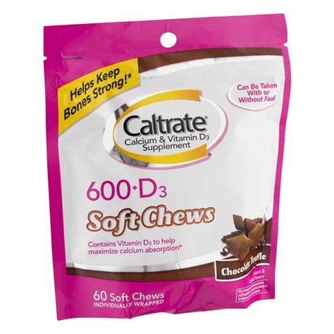 Take 2 gummies (2,000 iu of d3 and 520 mg of calcium total) twice daily, with or without food. Caltrate 600+D3 Soft Chews Calcium & Vitamin D Supplement ...