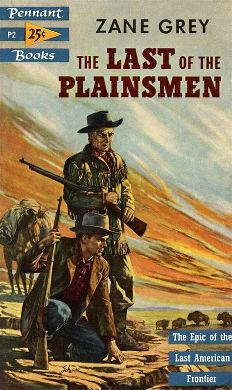 Zane Grey Last Plainsmen - vintage old repro western cowboy book cover