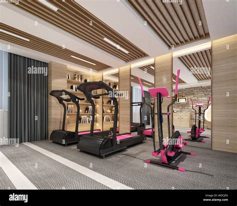 3d Render Of Fitness Gym Room Stock Photo Alamy