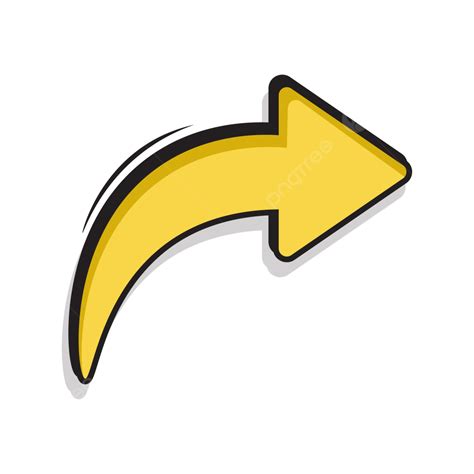 Arrow Right Yellow Vector Arrow Yellow Arrow Turn Right Arrow 3d Png