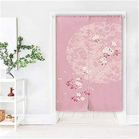 Japanese Sakura Moon Noren Japan Kawaii 85150cm Door Curtain Etsy