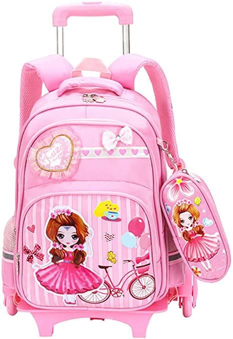 With Wheels School Bag Backpack For Girls Students Trolleys 7 12 Years
