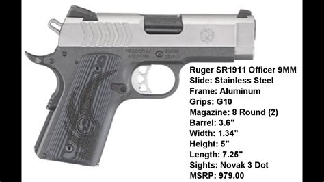 New Ruger Sr1911 Lightweight Officers 9mm Youtube