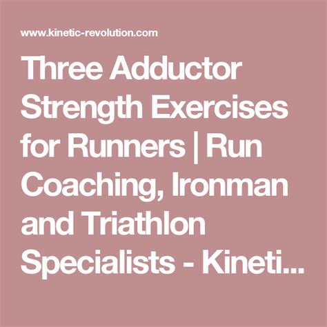 Three Adductor Strength Exercises For Runners Run Coaching Ironman