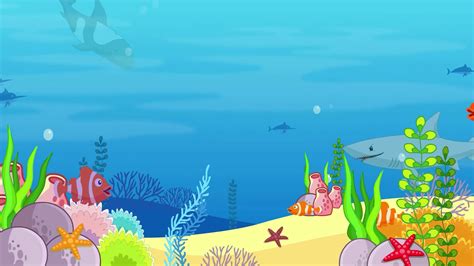 Cartoon Background Underwater Sea Life 3439678 Stock Video At Vecteezy