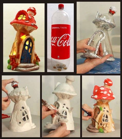 I Recycled Some Coke Plastic Bottles Into A Fairy House Lamp Materials