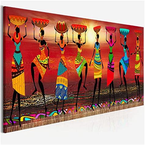 Suuyar African Women Dancing Poster Tribal Picture Wall Art Canvas