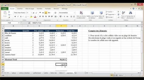 Microsoft Excel 2010 En Francais Fonctions Utiles Pour Compter Youtube