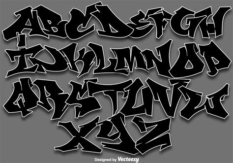 Alfabeto De Letra Graffiti Comic Dibujos Animados Vector