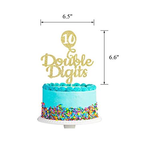 Th Birthday Cake Topper Gold Glittery Double Digits Cake Topper