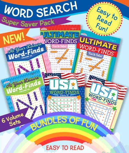 Kappa Super Saver Word Search Puzzle Pack Set Of 6 Full Size Word Find