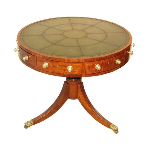 Antique Small Early 19th Century Georgian Mahogany Drum Table Bada