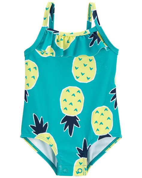 Turquoise Baby 1 Piece Pineapple Swimsuit