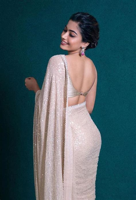 Hot Photos Of Rashmika Mandanna In Backless Sarees And Dresses