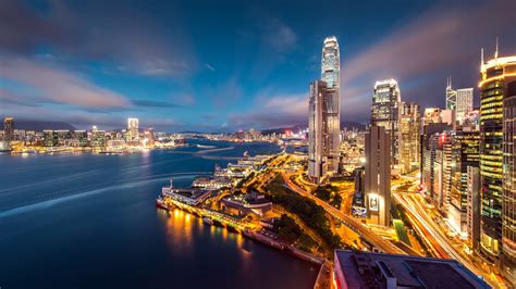 Hong Kong Harbour Night Lights Wallpapers Hd Wallpapers