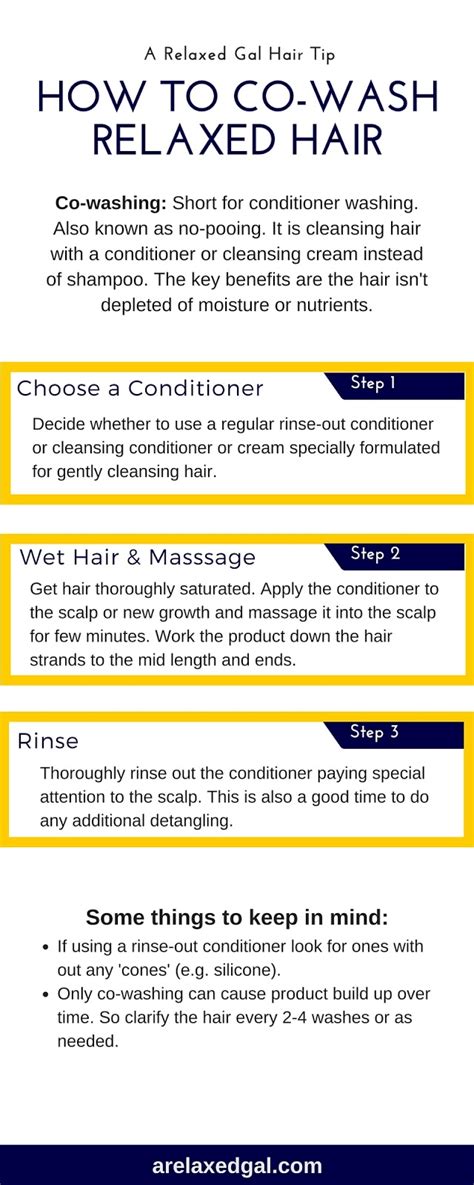 It is believed by many that the gentle cleansers present in some conditioners will help in hair growth and prevent split ends and other hair damages. co-washing-relaxed-hair-infographic - HowToWashHair