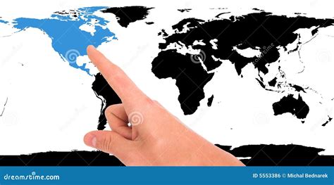 Hand Pointing On Map Royalty Free Stock Image Image 5553386