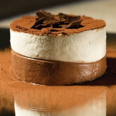 This dark chocolate mousse cake uses dark cocoa powder for extra rich flavor. Bindi Chocolate Duo Mousse