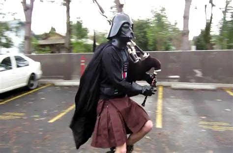 Darth Vader In A Kilt And On A Unicycle Playing The Bagpipes