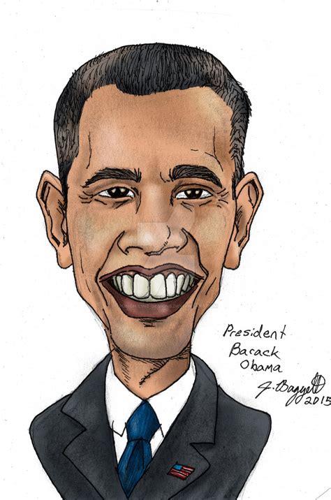 President Barack Obama Caricature Color Version By Punch Line Designs