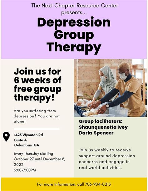 Free Depression Group Therapy 1425 Wynnton Rd Columbus October 27 To