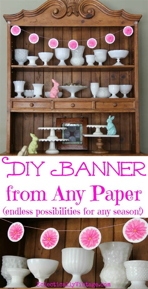 Learn how to make a diy fabric scrap banner with this fabric tie banner tutorial. Make a DIY Paper Banner from Any Paper