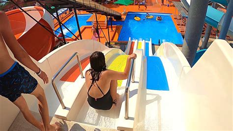 Family Water Slide At Blue Zest Aqua Park In Edremit Altinoluk YouTube
