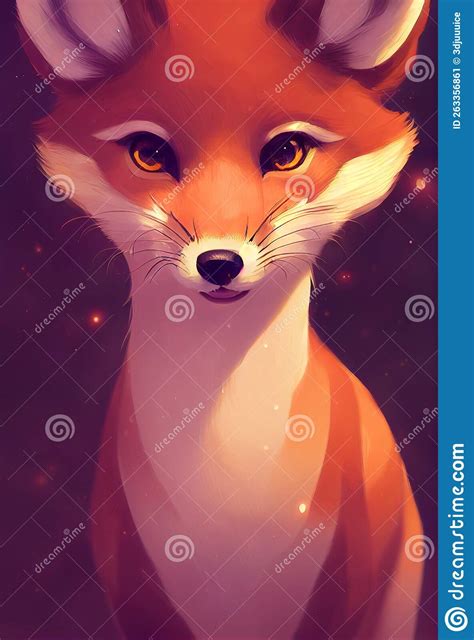 Mystery Light Portrait Of Cute Swift Fox Land Animal Stock Image