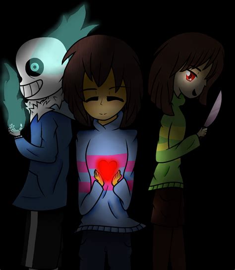 Frisk is the playable character and main protagonist of undertale. Sans, Frisk and Chara (Undertale) by SparkiestLake45 on ...
