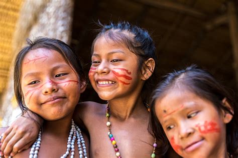 Cute Native Brazilian Girls In Amazon Brazil Stock Photo Download