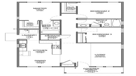 Two additional upstairs bedrooms share a full bath. Small 3 Bedroom House Floor Plans 2 Bedroom House with ...