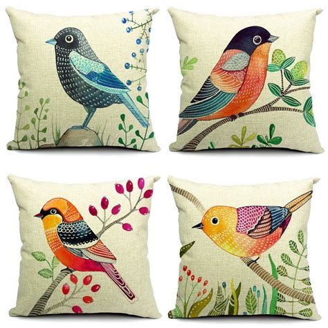 I cut the fabric with my cricut explore air. Unique Outdoor Throw Pillows With Birds On Them | Hand ...