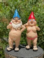 X Nude Garden Gnome Man Lady Chilling Naked Naughty Ornaments Large