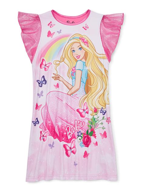 Barbie Girls 4 10 Short Flutter Sleeve Pajama Nightgown