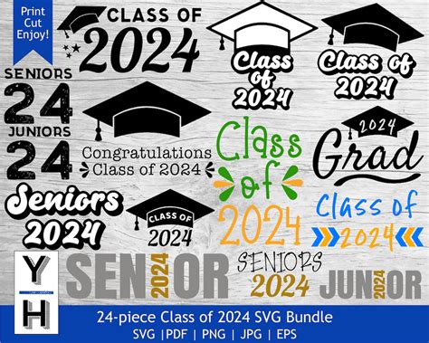Class Of 2024 Svg Bundle Senior 2024 Svg Seniors 2024 Png Etsy Singapore